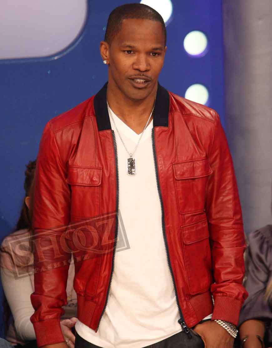 Jamie Foxx Brit Awards Bomber Leather Jacket